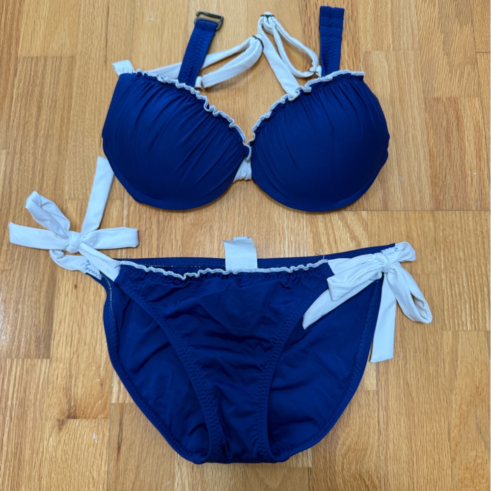 BECCA blue white bikini